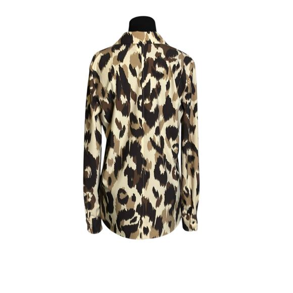 LYSSE animal print Connie slim button down long sleeves shirt size Small - Picture 16 of 16
